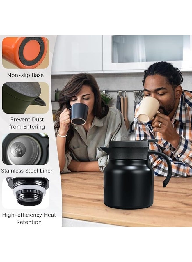 Arabest 27 os   stainless steel insulated coffee cup and teapot with temperature display, double wall vacuum insulated cream container, milk and hot chocolate beverage dispenser, teapot. black - Image 3